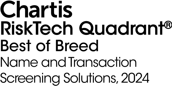 Logo Chartis RiskTech Quadrant Best of Breed Name and Transaction Screening Solutions 2024