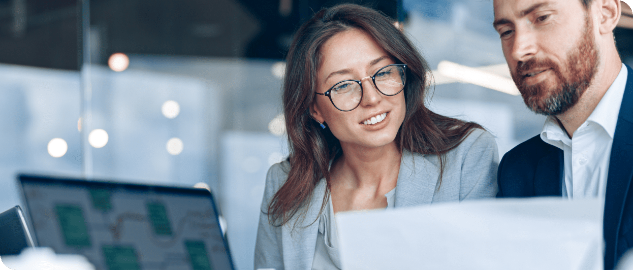 Coworkers working together