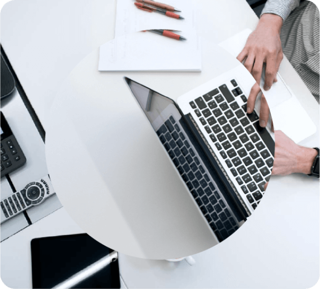 Worker working on a laptop