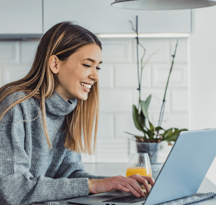 Woman working with a laptop