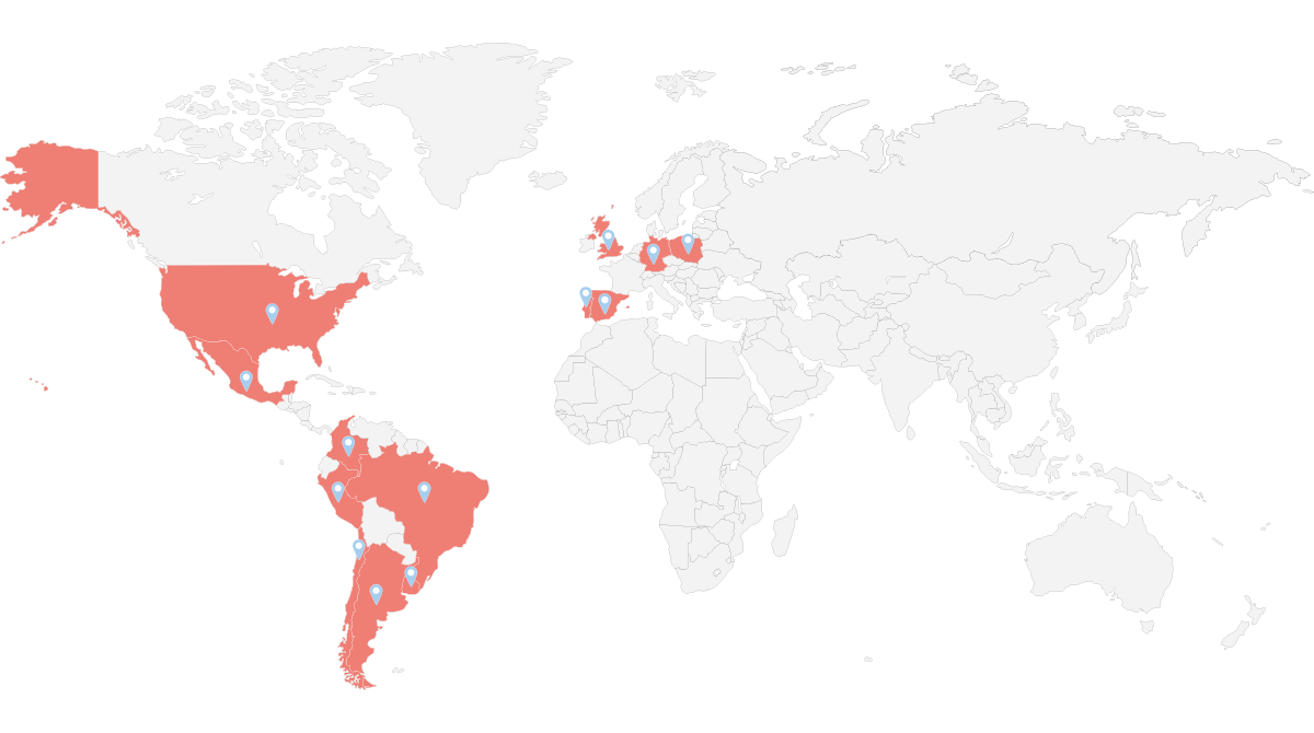 Mapa Lynx Europe and Latam